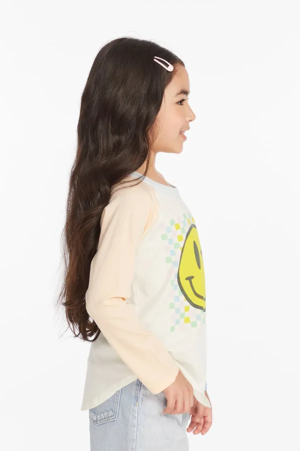 Discount Checkered Smiley Girls Long Sleeve Kids Girls