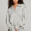 Cheap Church Heather Grey Long Sleeve Women Loungewear | Tops