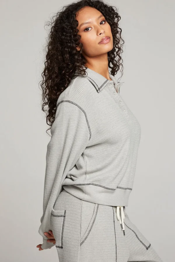 Cheap Church Heather Grey Long Sleeve Women Loungewear | Tops