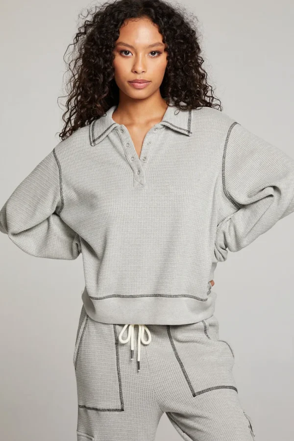 Cheap Church Heather Grey Long Sleeve Women Loungewear | Tops