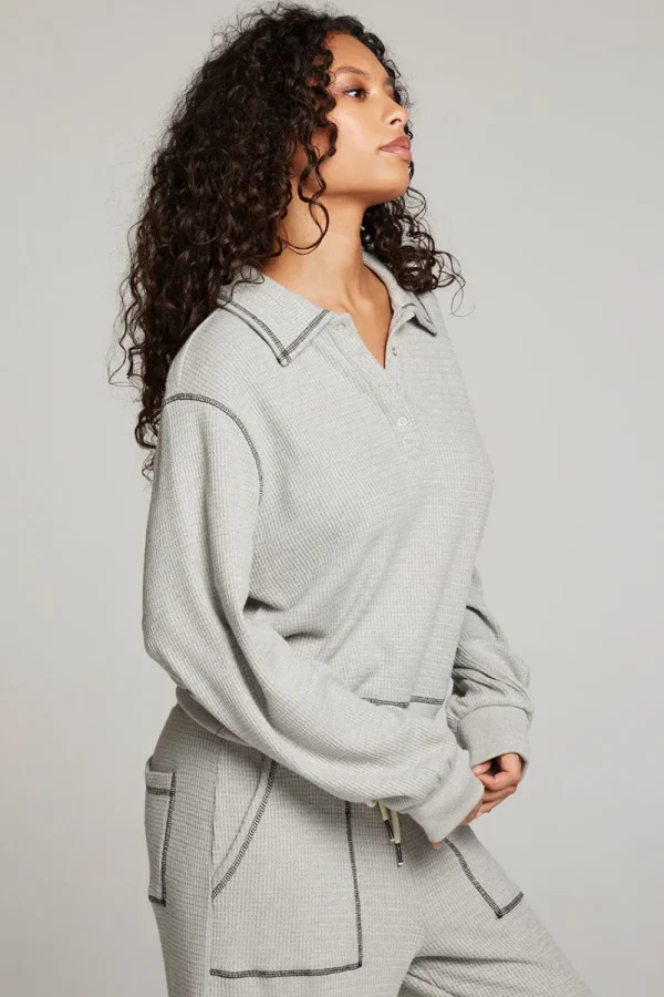 Cheap Church Heather Grey Long Sleeve Women Loungewear | Tops