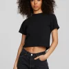 Online Coast Cotton Jersey Mockneck Tee With Rib Women Tops