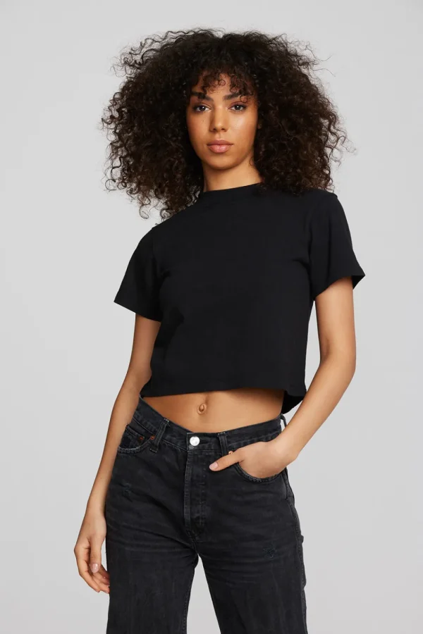 Online Coast Cotton Jersey Mockneck Tee With Rib Women Tops