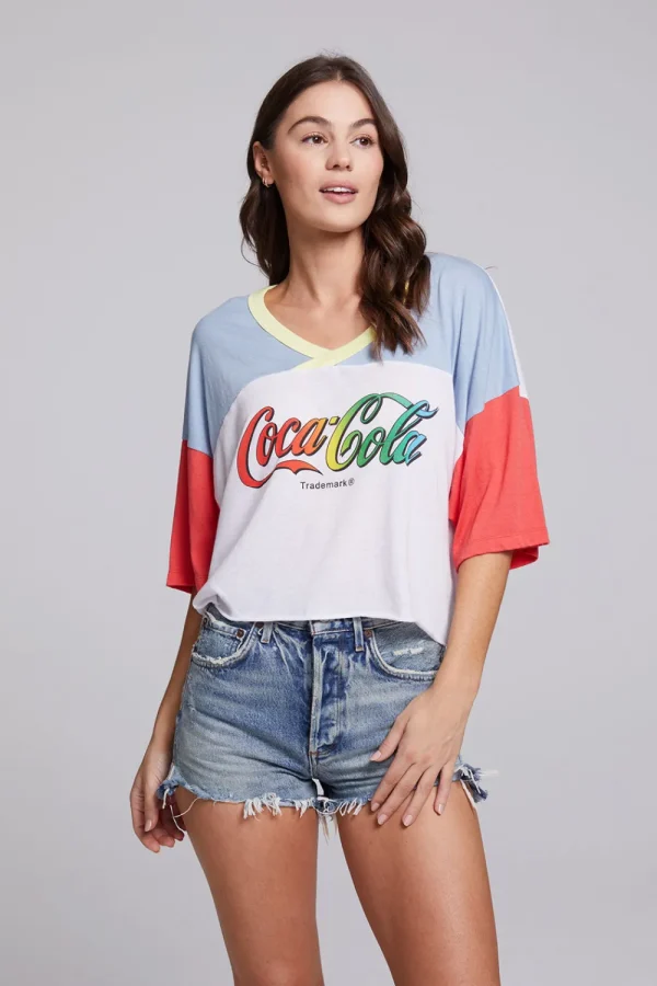 Cheap Coca-Cola Rainbow Logo Levi Tee Women Loungewear | Graphics
