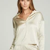 Sale Collared Half Placket Dolman Women Tops