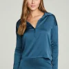 Online Collared Half Placket Dolman Women Tops