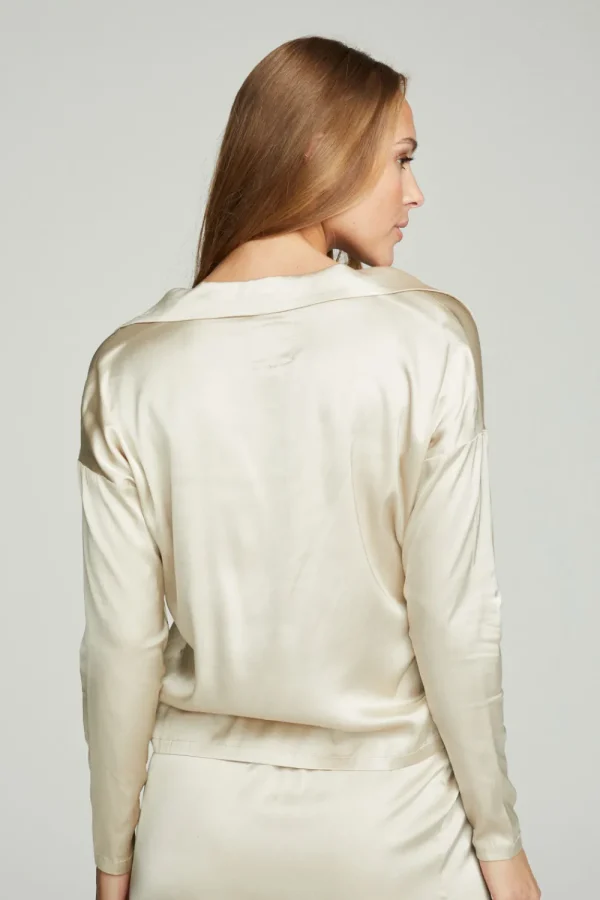 Sale Collared Half Placket Dolman Women Tops