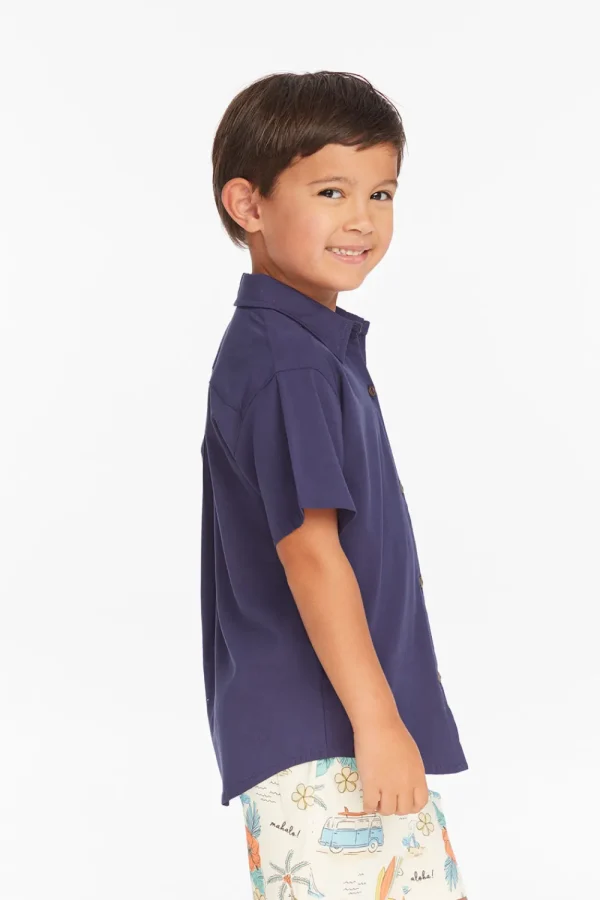 Shop Collared Sapphire Blue Button Down Boys Shirt Kids/BOY Boys