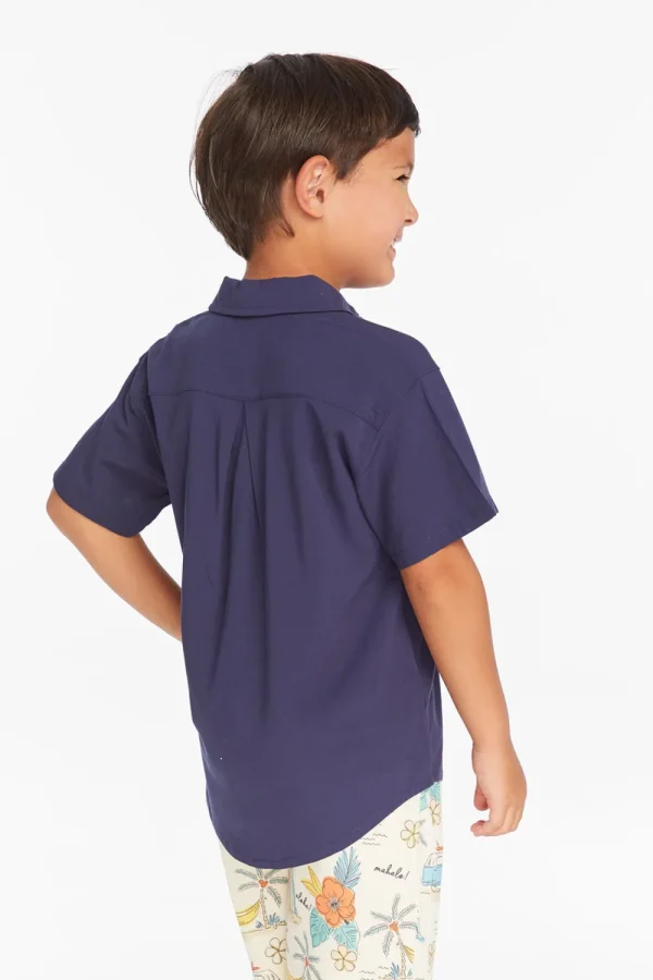 Shop Collared Sapphire Blue Button Down Boys Shirt Kids/BOY Boys
