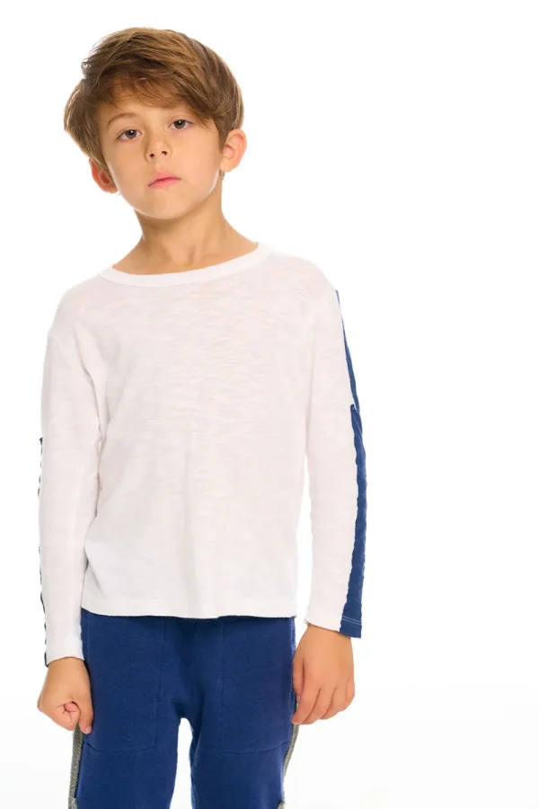 Clearance Color Blocked Crewneck Bolt Long Sleeve Tee Kids/BOY Boys