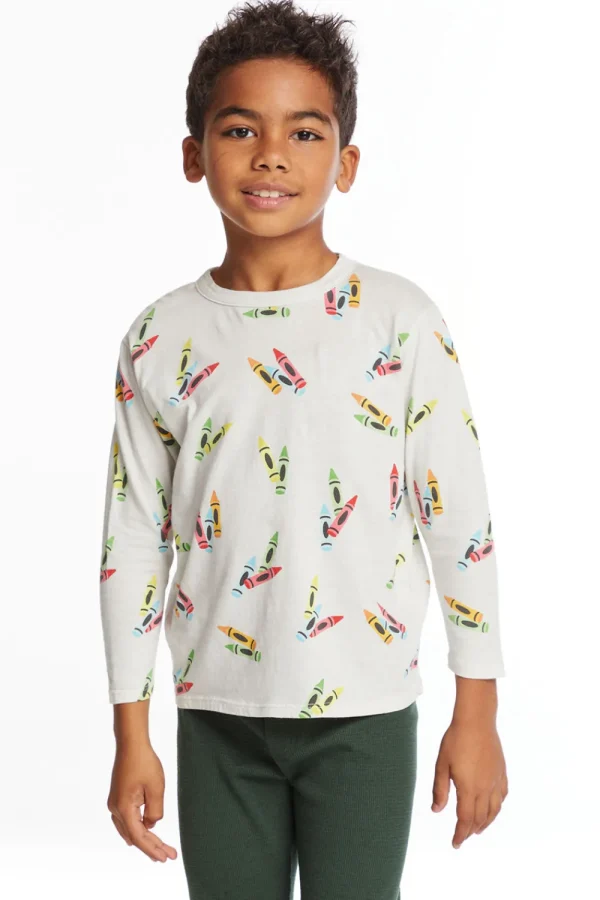 Cheap Coloring Time Boys Long Sleeve Crew Neck Tee Kids/BOY Boys