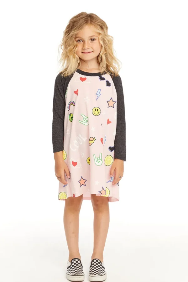 Flash Sale Cool Icons Dress Kids Girls