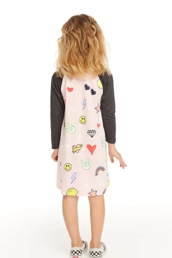 Flash Sale Cool Icons Dress Kids Girls