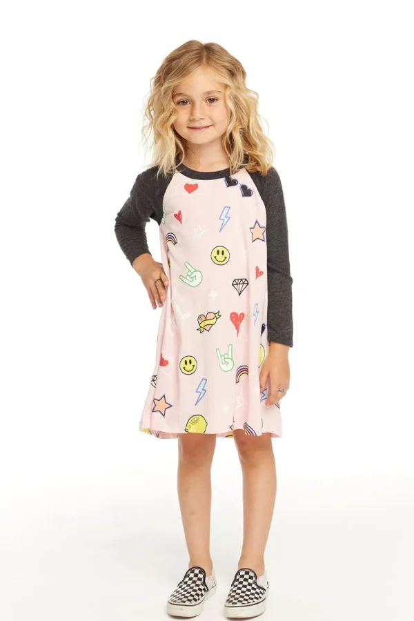Flash Sale Cool Icons Dress Kids Girls
