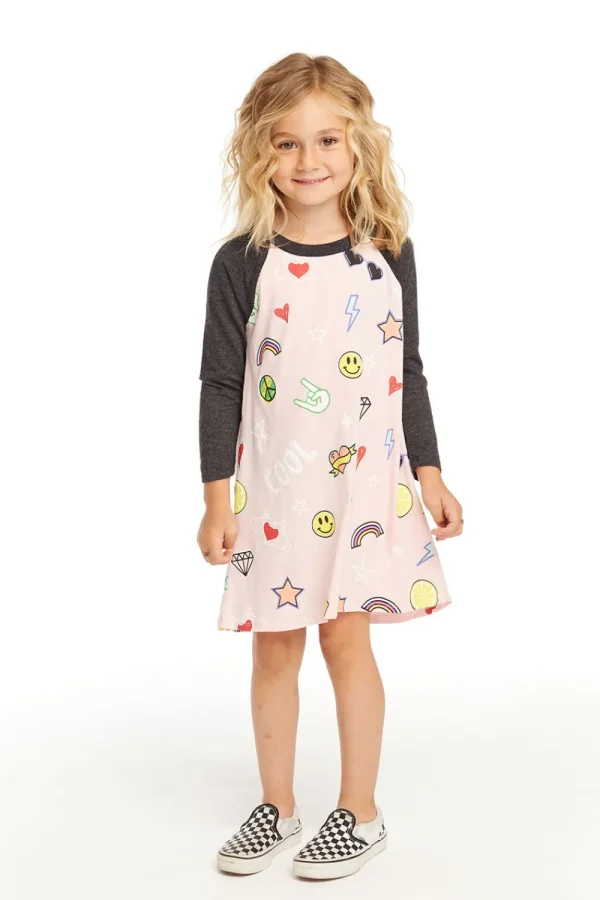 Flash Sale Cool Icons Dress Kids Girls