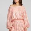 Clearance Cooper Long Sleeve Mini Dress Embellished Check Women Loungewear | Dresses