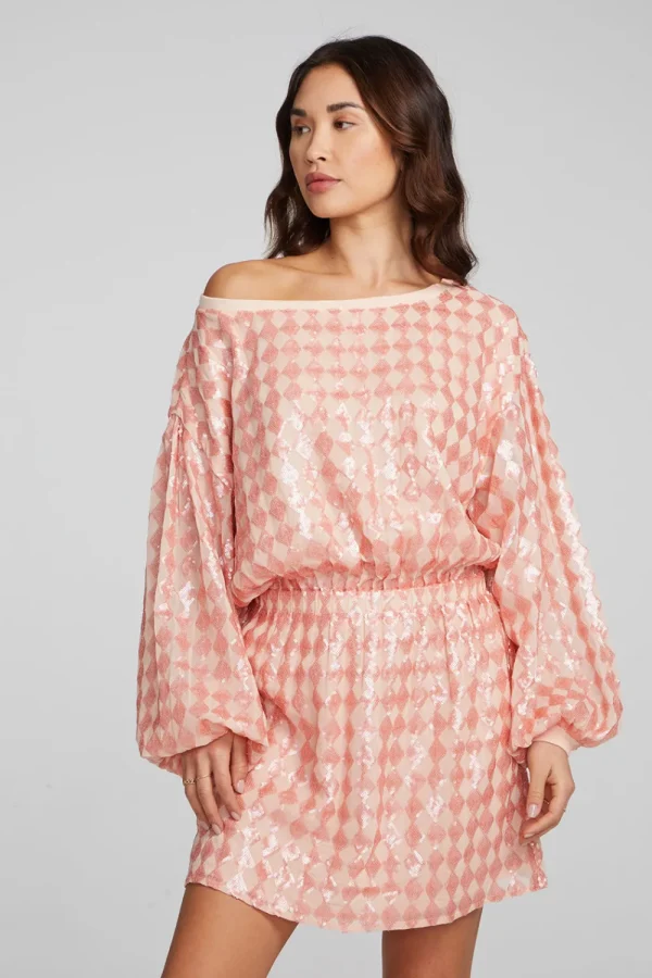 Clearance Cooper Long Sleeve Mini Dress Embellished Check Women Loungewear | Dresses