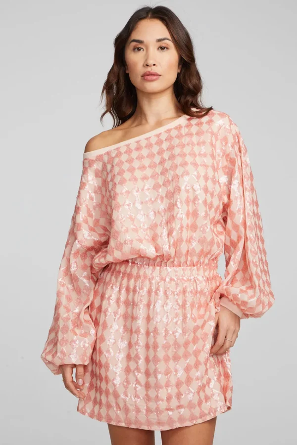 Clearance Cooper Long Sleeve Mini Dress Embellished Check Women Loungewear | Dresses
