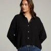 Discount Coral True Black Button Up Top Women Loungewear | Tops