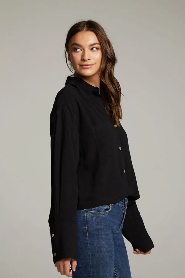 Discount Coral True Black Button Up Top Women Loungewear | Tops