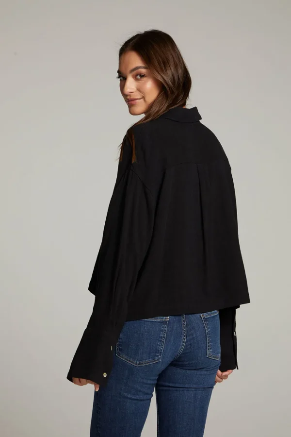 Discount Coral True Black Button Up Top Women Loungewear | Tops