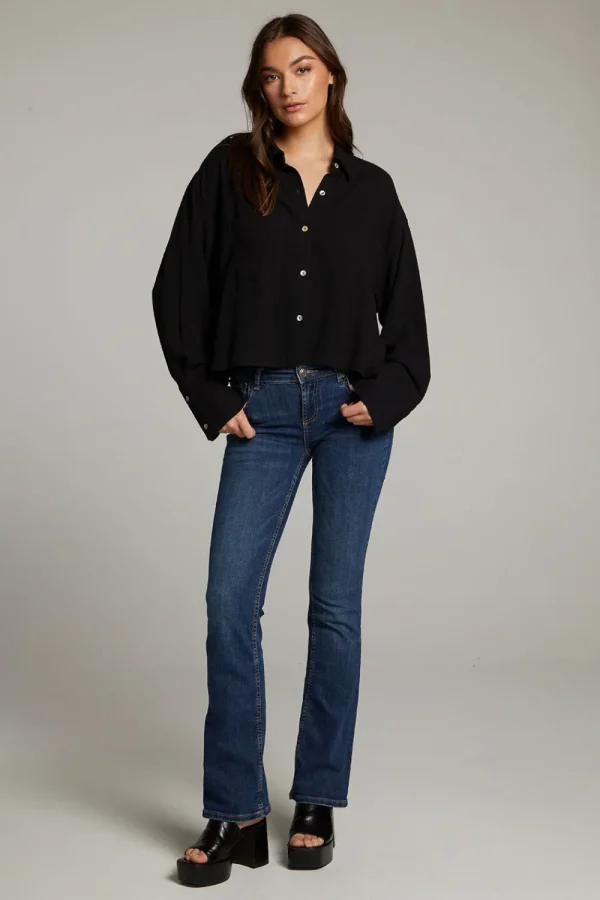 Discount Coral True Black Button Up Top Women Loungewear | Tops