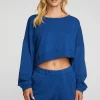 Discount Cotton Fleece Crewneck Pullover With Rib Women Tops