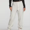 Cheap Cotton Fleece Joggers With Rib And Shoestring Tie Women Bottoms