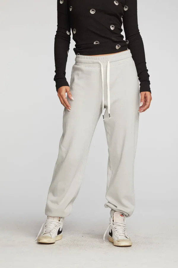Cheap Cotton Fleece Joggers With Rib And Shoestring Tie Women Bottoms
