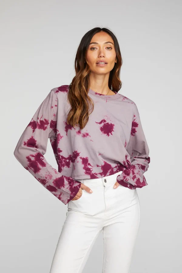 Clearance Cotton Jersey Cropped Long Sleeve Tee Women Loungewear | Tops