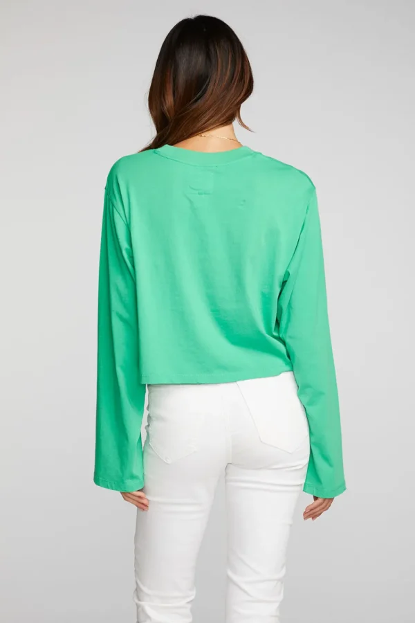 Best Cotton Jersey Cropped Long Sleeve Tee Women Loungewear | Tops
