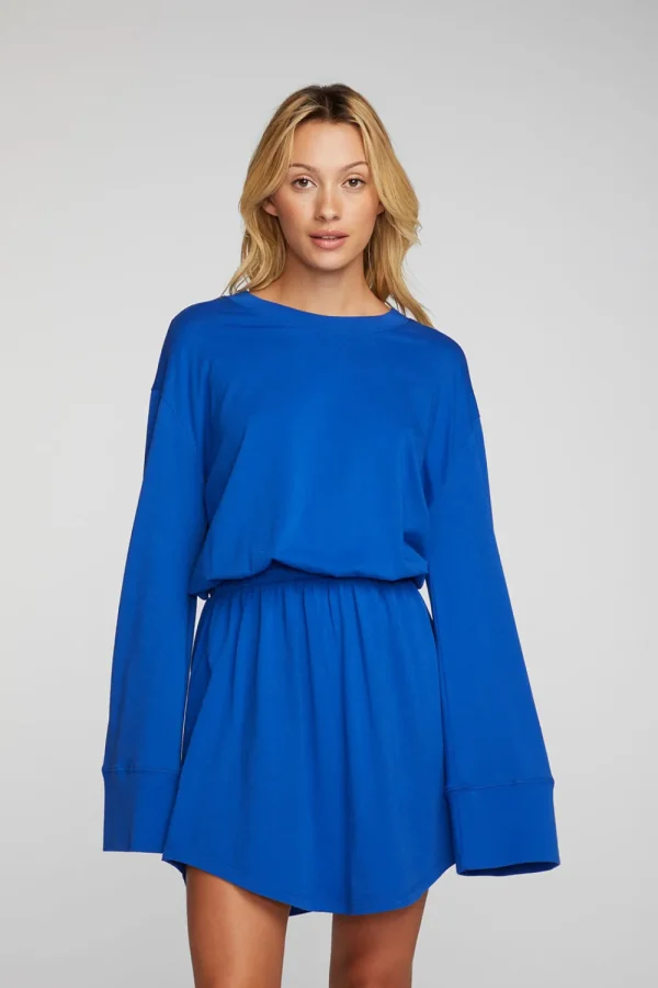 Sale Cotton Jersey Mini Dress With Wide Sleeves Women Loungewear | Dresses