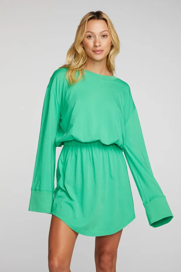 Store Cotton Jersey Mini Dress With Wide Sleeves Women Loungewear | Dresses