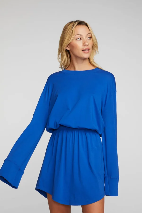 Sale Cotton Jersey Mini Dress With Wide Sleeves Women Loungewear | Dresses