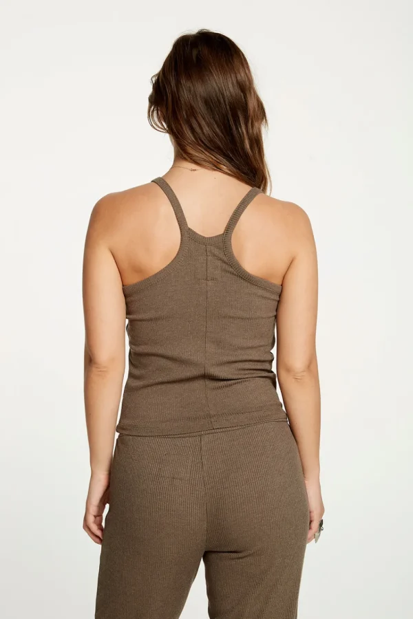 Outlet Cozy Rib Cropped Double V Cami Women Tops