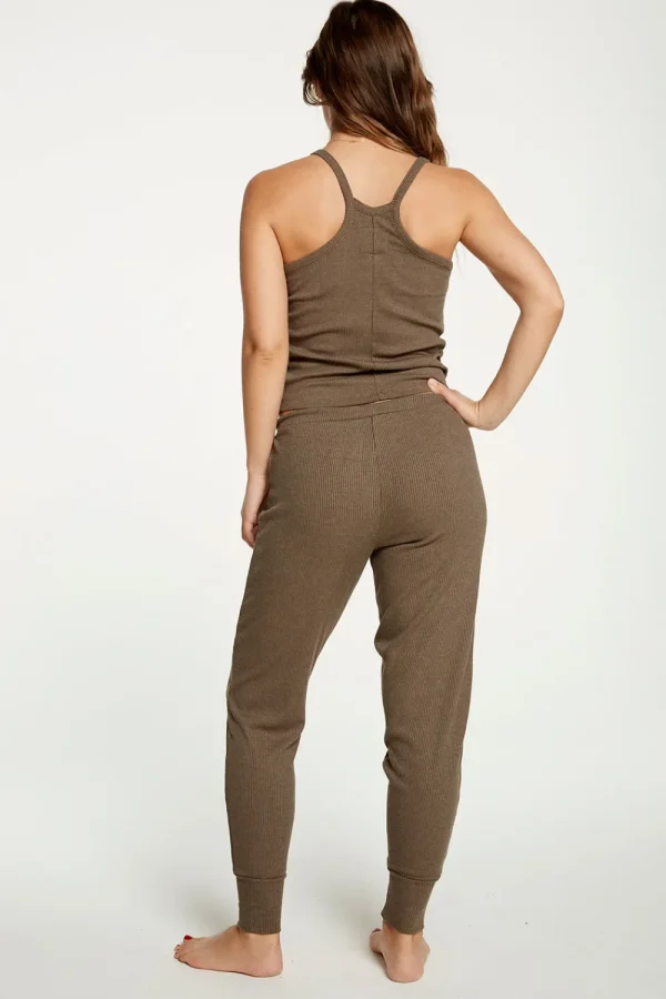 Outlet Cozy Rib Cropped Double V Cami Women Tops