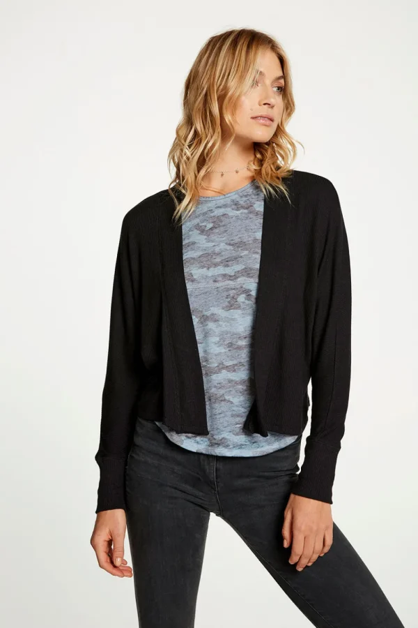 Best Cozy Rib Drop Shoulder Open Cardigan Women Outerwear | Tops