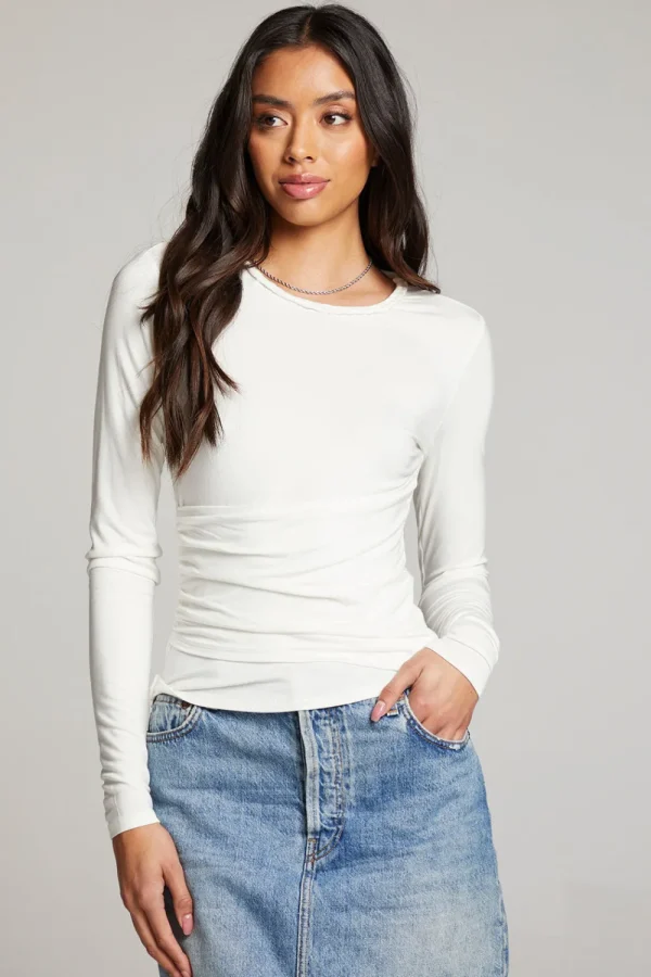 Outlet Crime White Long Sleeve Women Loungewear | Tops