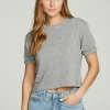 Hot Cropped Crew Neck Short Sleeve Tee Women Tops