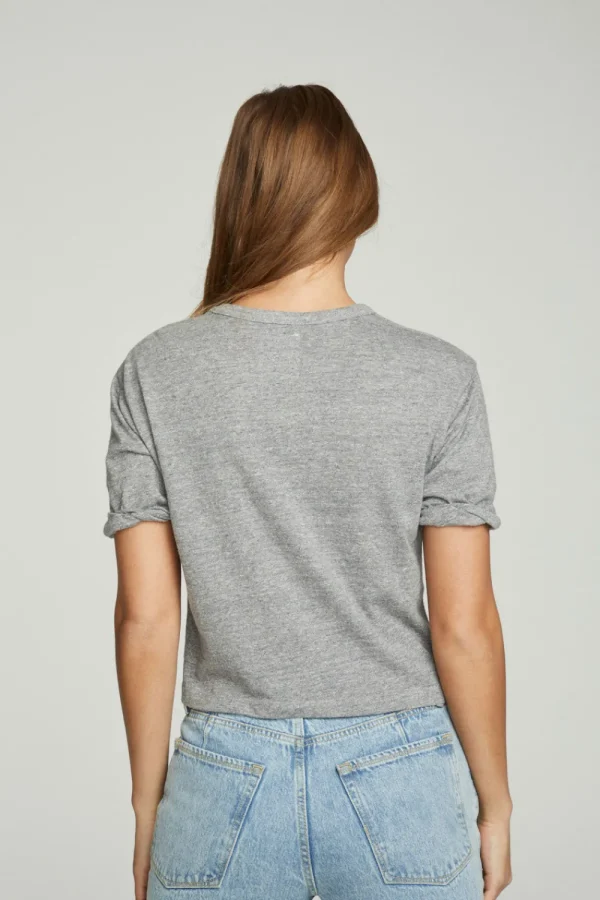Hot Cropped Crew Neck Short Sleeve Tee Women Tops