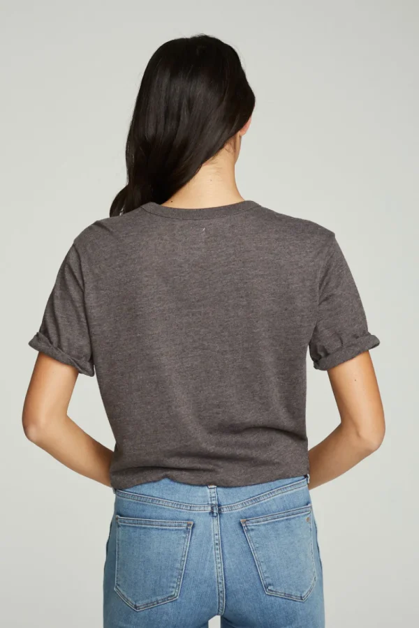 Fashion Cropped Crew Neck Short Sleeve Tee Women Tops