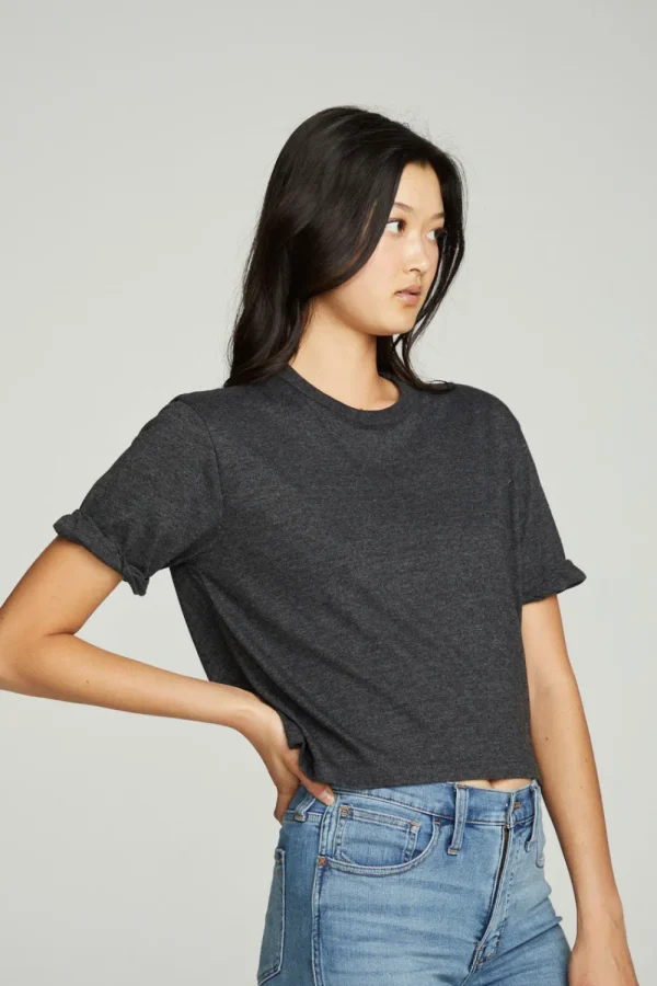 Shop Cropped Crew Neck Short Sleeve Tee Women Tops