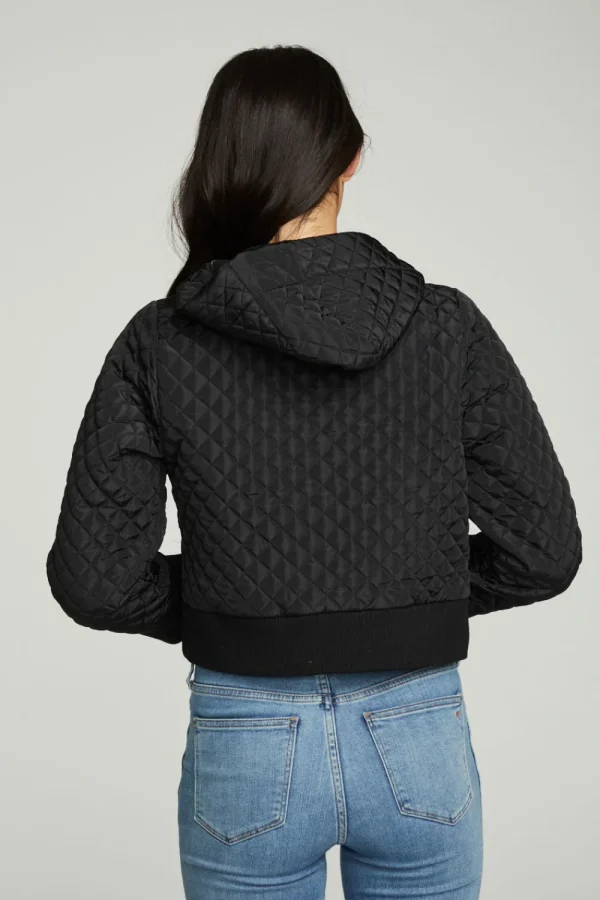 Clearance Cropped Hooded Jacket With Rib Women Outerwear | Tops