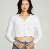 Cheap Cropped Long Sleeve Button Down Shirt Women Tops