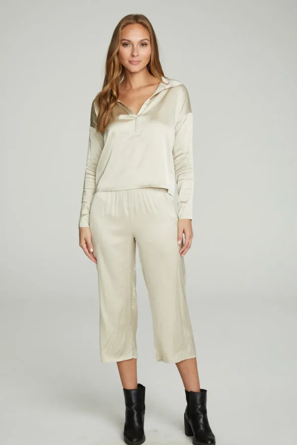 Cheap Cropped Wide Leg Culotte Women Bottoms