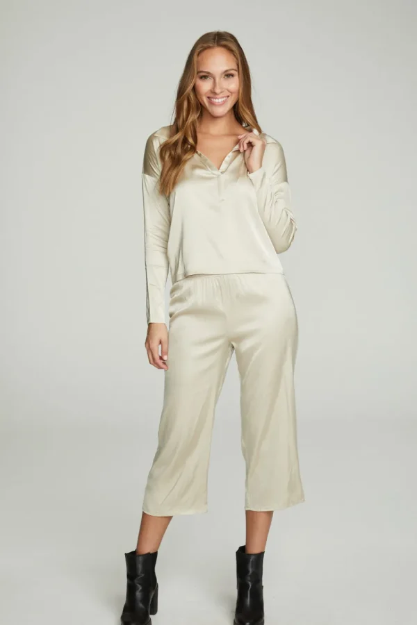 Cheap Cropped Wide Leg Culotte Women Bottoms