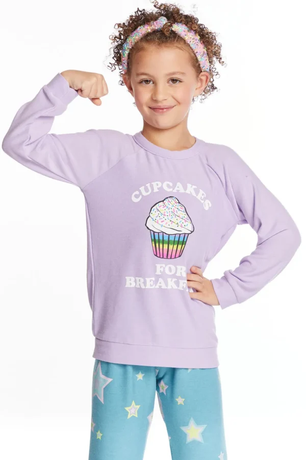 Discount Cupcakes For Breakfast Girls Pullover Kids Girls