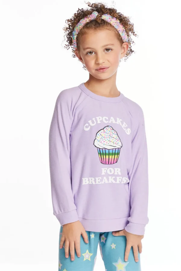 Discount Cupcakes For Breakfast Girls Pullover Kids Girls