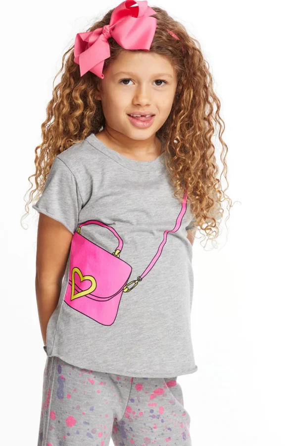 Hot Cute Purse Girls Crew Neck Tee Kids Girls