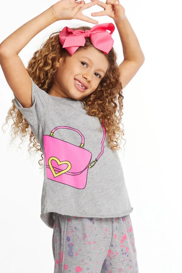 Hot Cute Purse Girls Crew Neck Tee Kids Girls